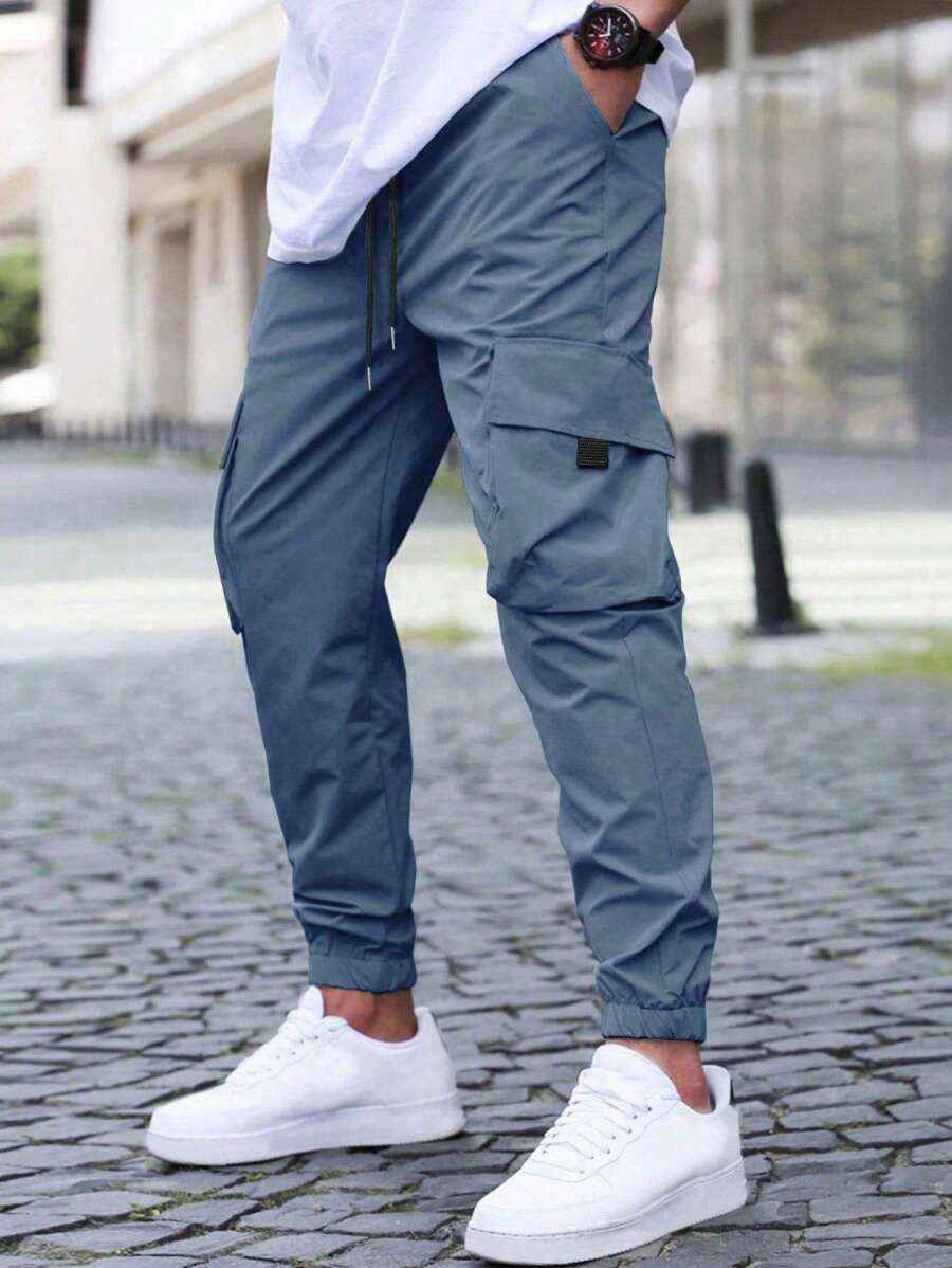 Men's Cargo Jogger Pants - Stylish and Comfortable Blue