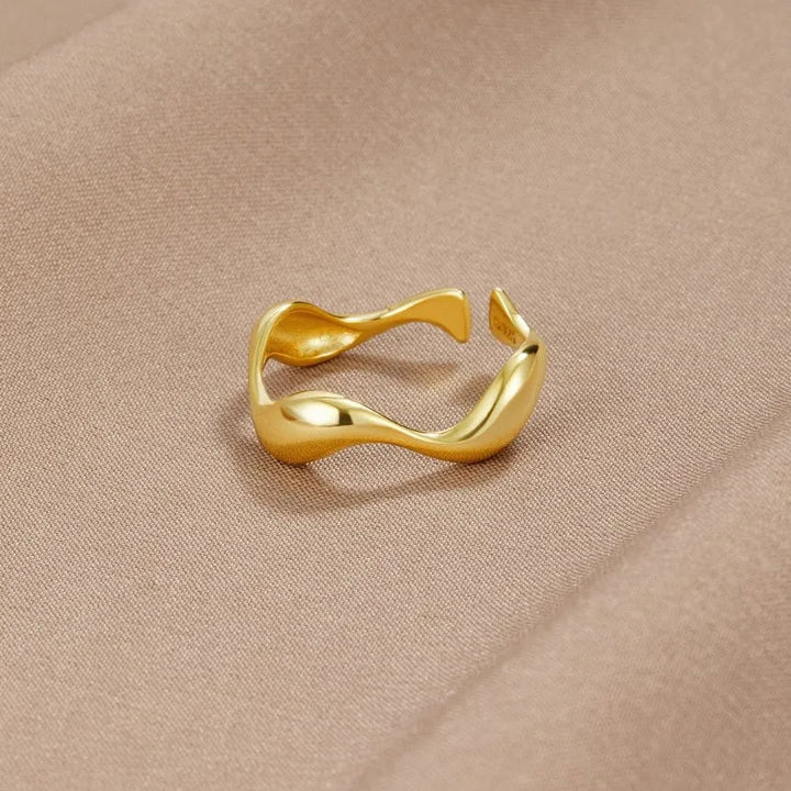 Ocean | Women's Adjustable Gold-Plated Minimalist Ring Default
