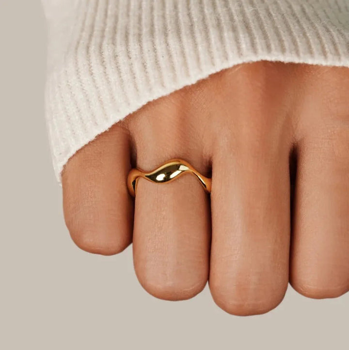 Ocean | Women's Adjustable Gold-Plated Minimalist Ring