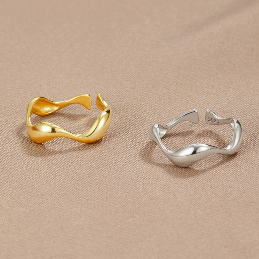 Ocean | Women's Adjustable Gold-Plated Minimalist Ring