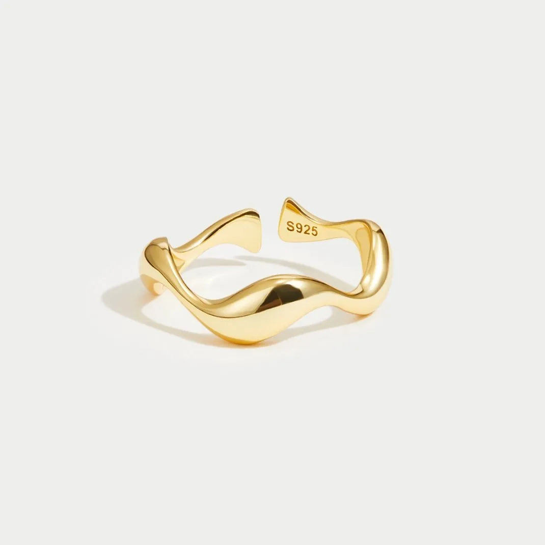 Ocean | Women's Adjustable Gold-Plated Minimalist Ring