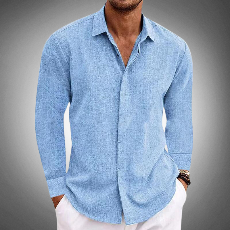 Men's Casual Long Sleeve Shirt Light Blue