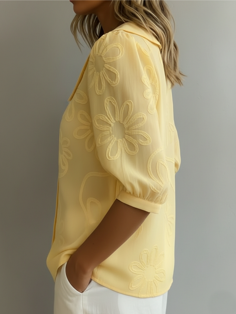 Women's Stylish Embroidered Floral Blouse