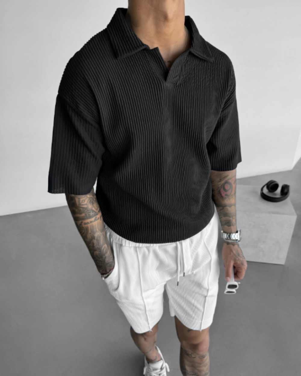 Men's Oversized Floral Polo Shirt