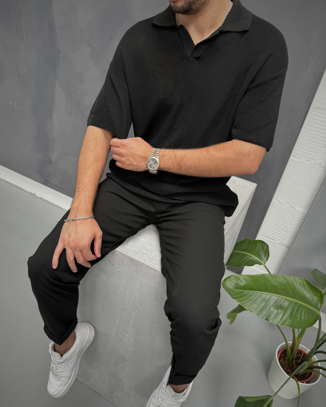 Men's Oversized Floral Polo Shirt