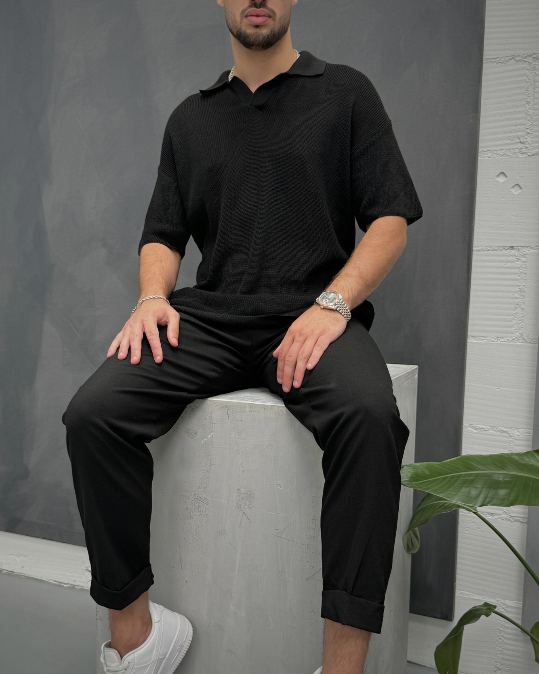 Men's Oversized Floral Polo Shirt