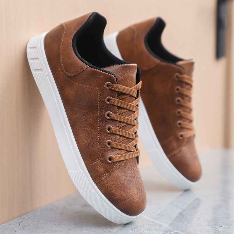 Robert | Stylish Faux Leather Sneakers for Men Brown