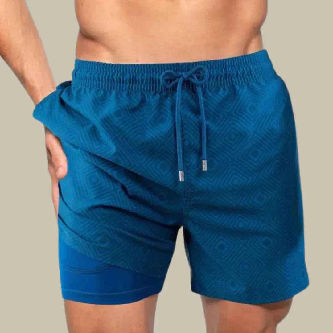 Men's Stylish Swim Shorts with Lining and Phone Pocket