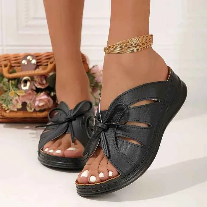 OrthoGrip – Women's Sandals with Orthopedic Sole and Non-Slip Grip Black