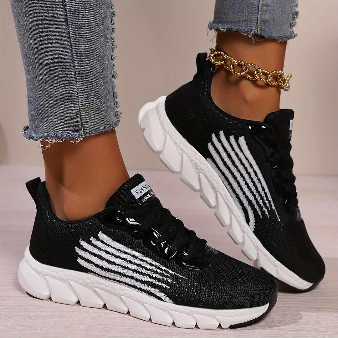 Featherlight Orthopedic Running Shoes for Women Black in White