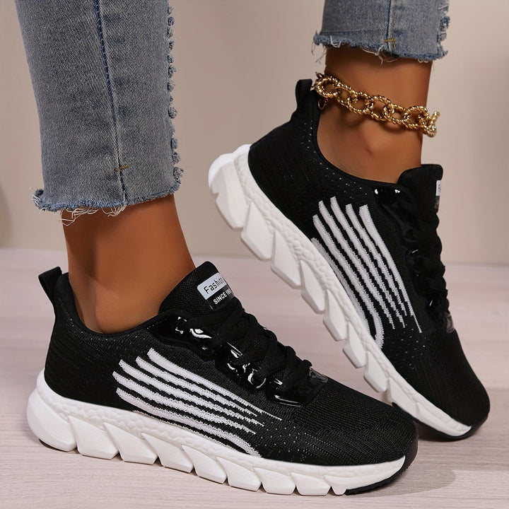 Featherlight Orthopedic Running Shoes for Women Black in White