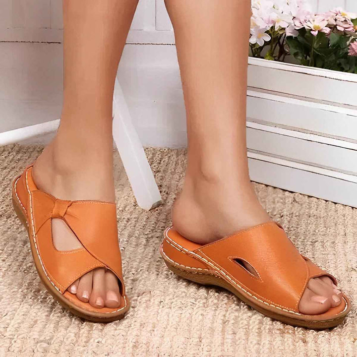 Samantha | Women's Orthopedic Leather Sandals Khaki