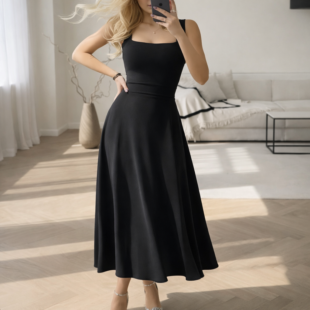 Palome | Women's Elegant Chiffon Dress Black