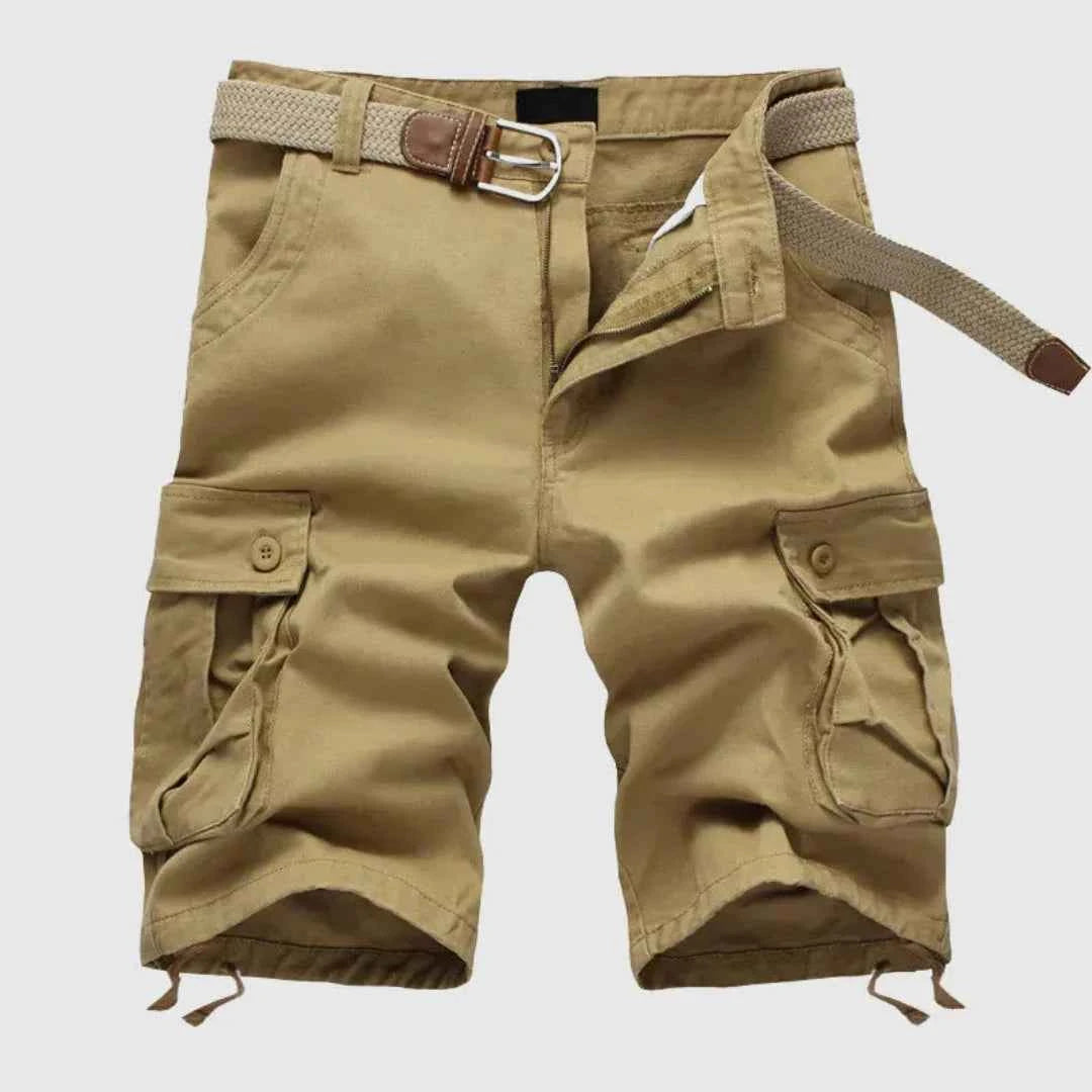 Men's Tactical Cargo Shorts with Belt Beige