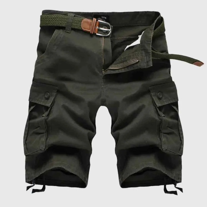 Men's Tactical Cargo Shorts with Belt Green