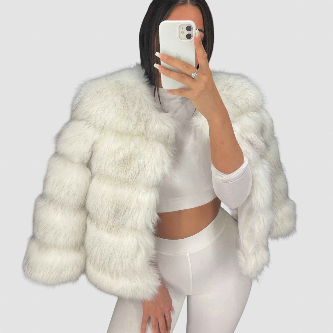 Plush Faux Fur Winter Jacket for Women - Cozy & Stylish Outerwear