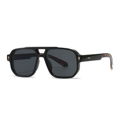 Polarized Horizon Sunglasses for UV Protection Black Gray Black Leopard