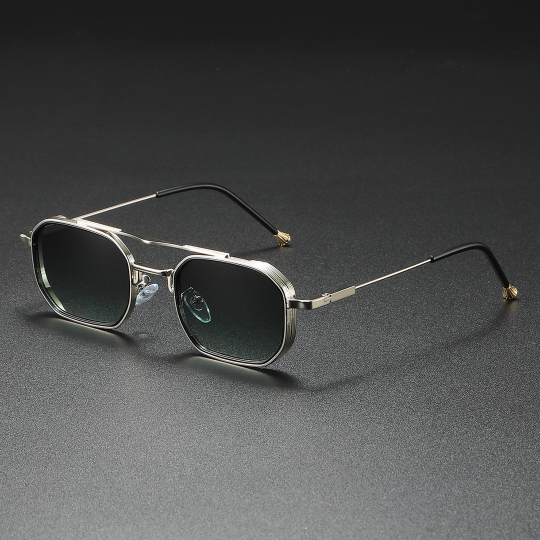Polarized Navigator Sunglasses for Ultimate UV Protection Silver Green