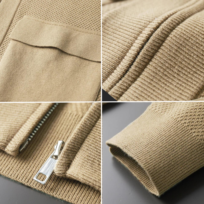 Men's Open Front Cardigan – Casual Fit – Textured Knit – Long Sleeves