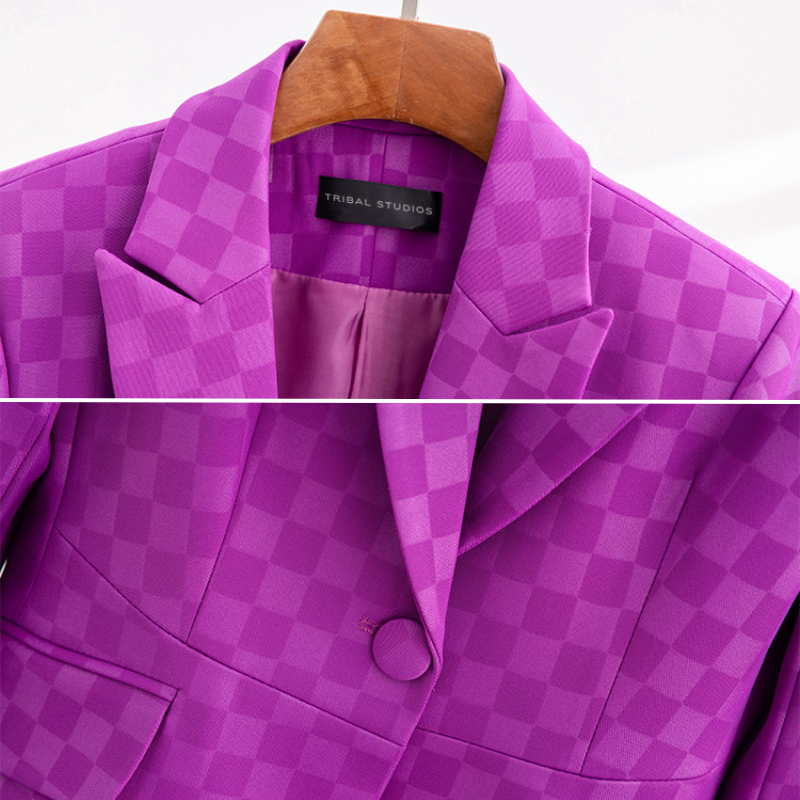 Women's Elegant Plaid Blazer