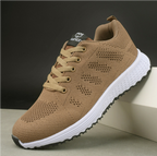 Women's Casual Knit Walking Sneakers with Lacing Khaki