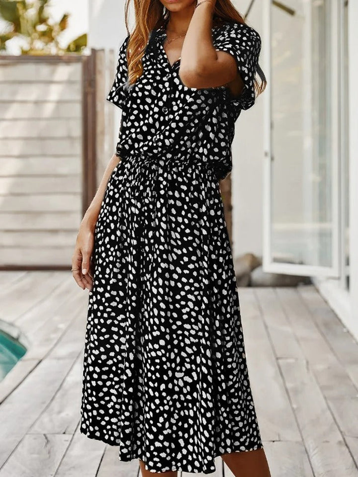 Elegant Lightweight Midi Summer Dress - Comfortable Style for Women Black