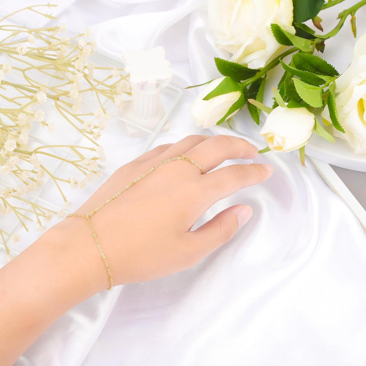 Quincy | Women's Gold Hand Chain and Bracelet Combo