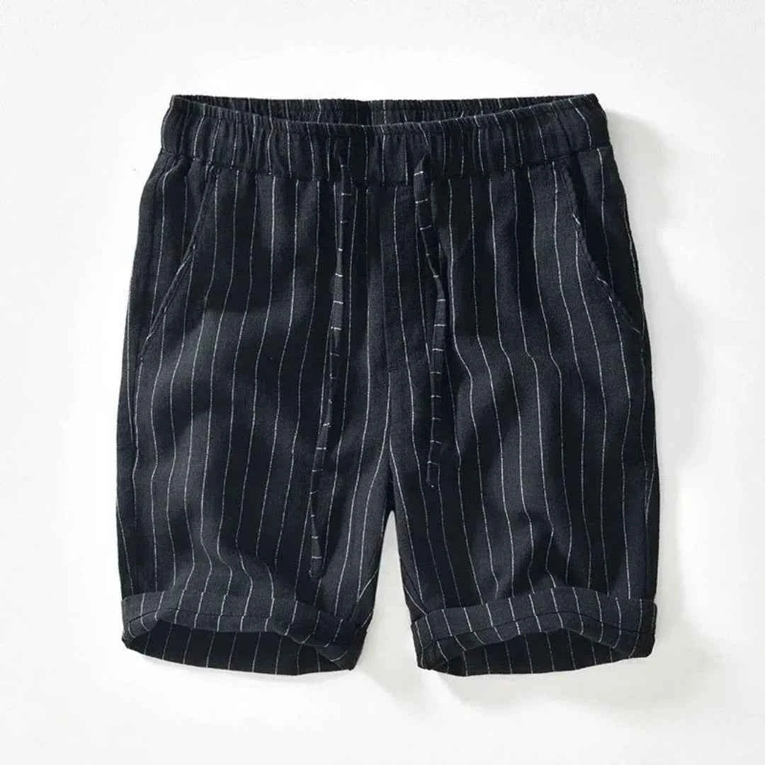 Men's Knee-Length Linen Shorts Black