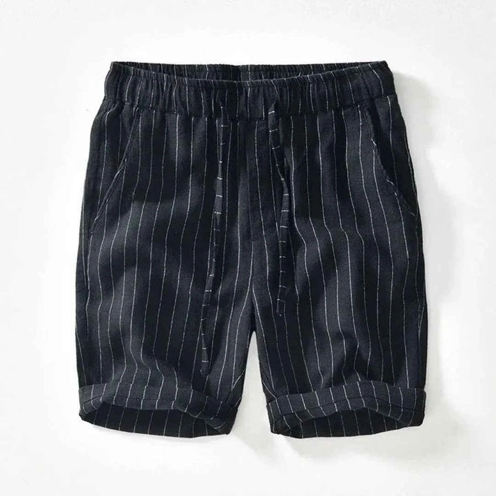 Men's Knee-Length Linen Shorts Black