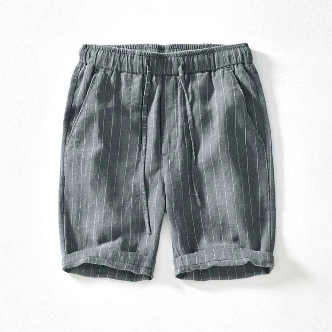 Men's Knee-Length Linen Shorts Gray