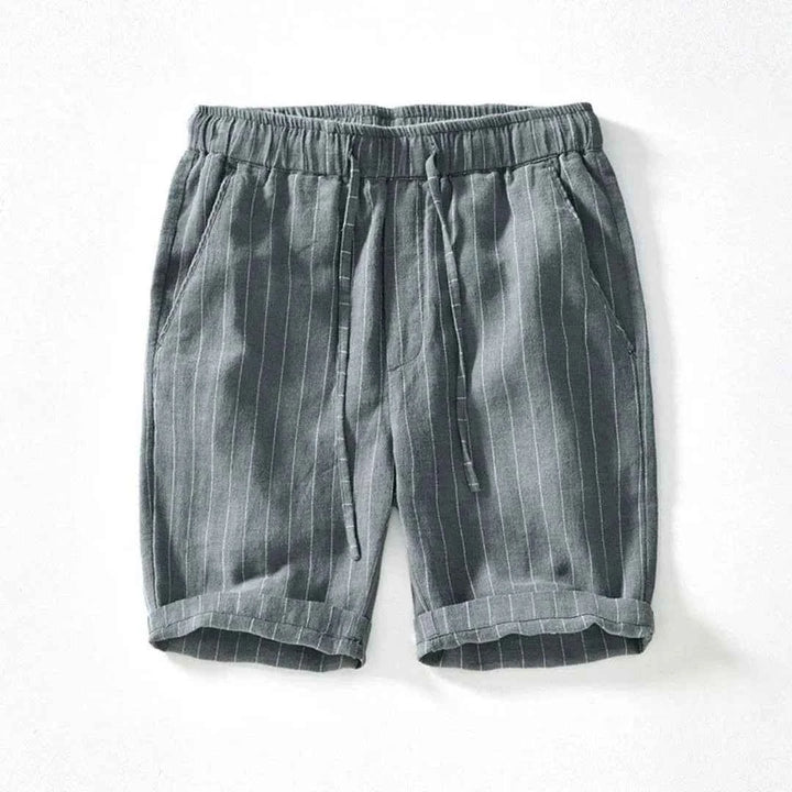 Men's Knee-Length Linen Shorts Gray