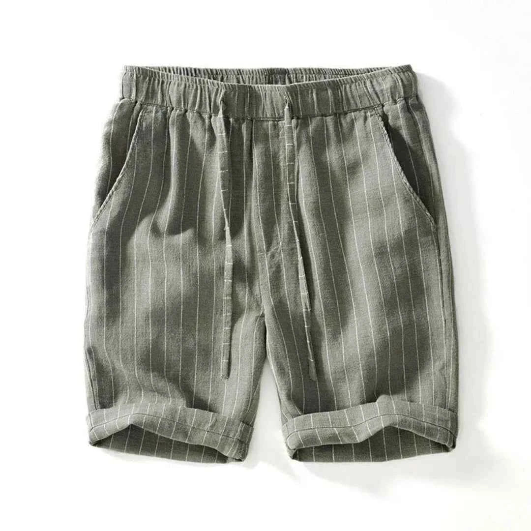 Men's Knee-Length Linen Shorts Green