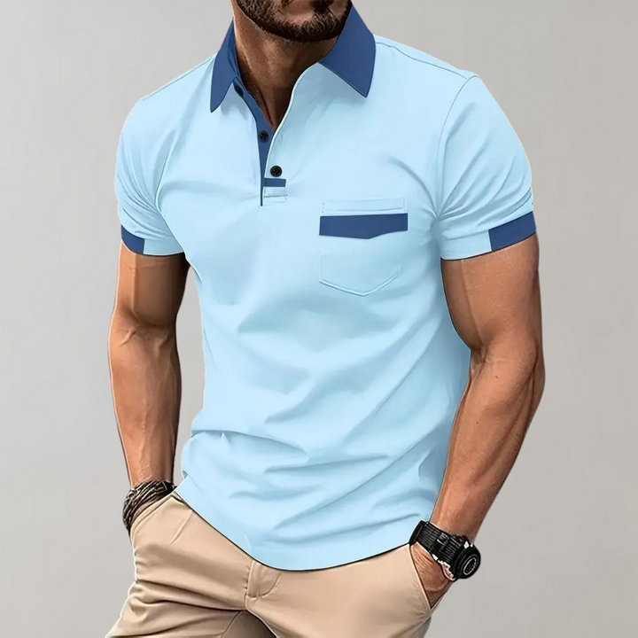 Men's Classic Casual Polo Shirt Sky Blue