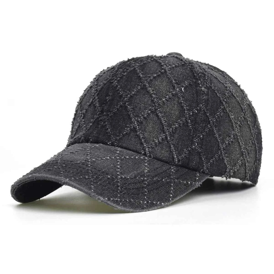 Retro Denim Cap - Vintage Style Black