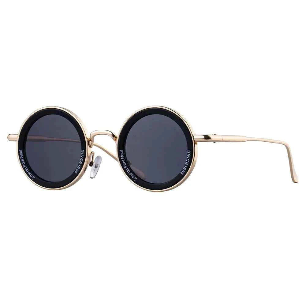 Retro Round Vintage Sunglasses Gold & Black Tint