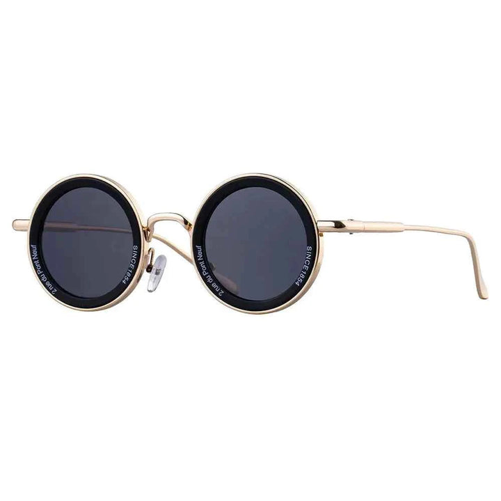 Retro Round Vintage Sunglasses Gold & Black Tint