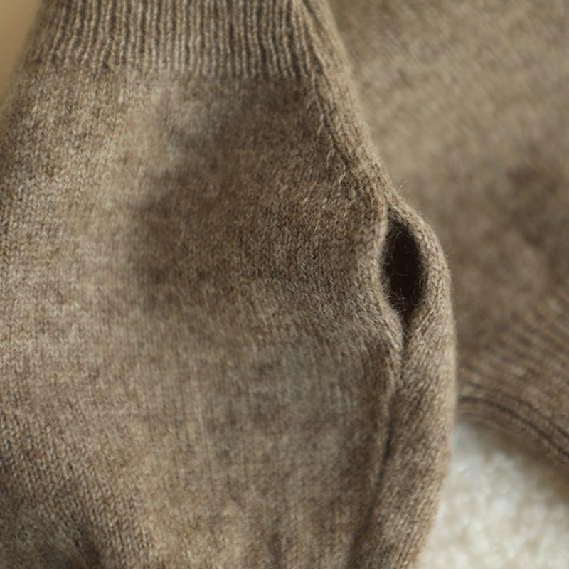 Ribbed Cuff Form-Fitting Fingerless Gloves