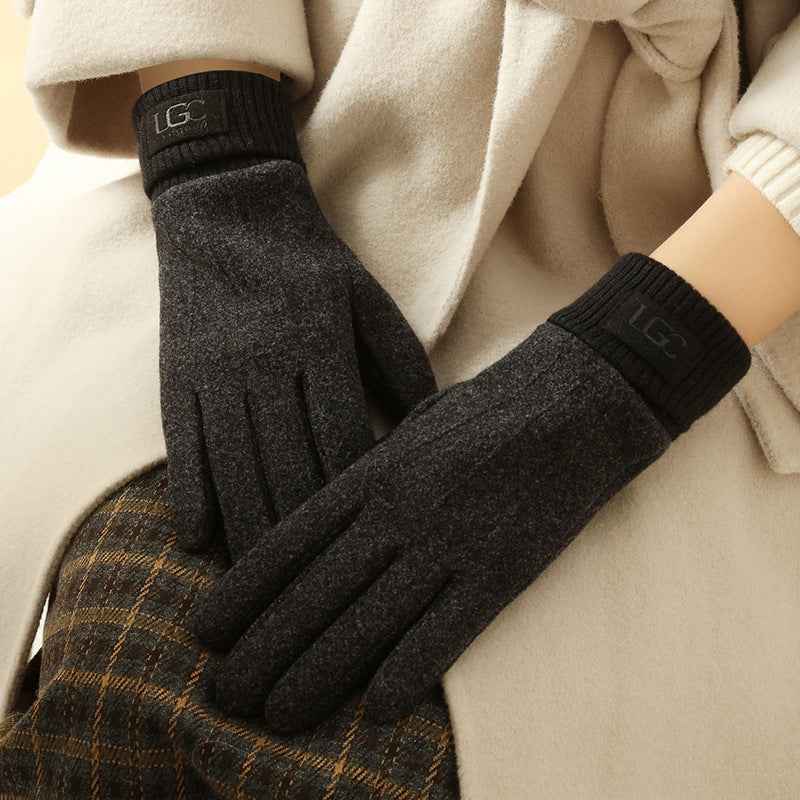 Ribbed Cuff Wrist-Length Snug Fit Gloves