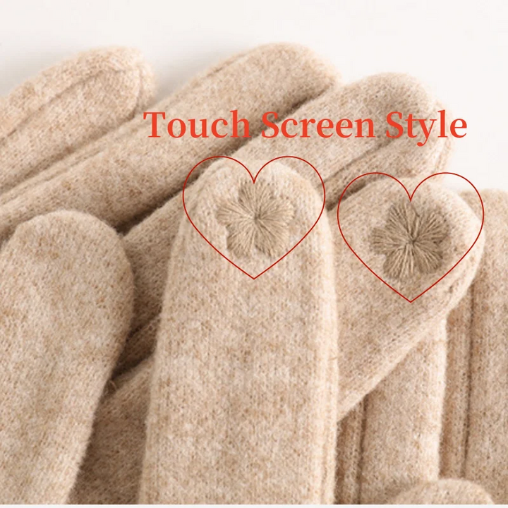 Ribbed Cuff Wrist-Length Snug Fit Gloves