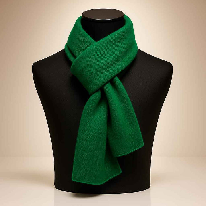 Ribbed Solid Scarf for Neck and Chest Coverage Emerald Green