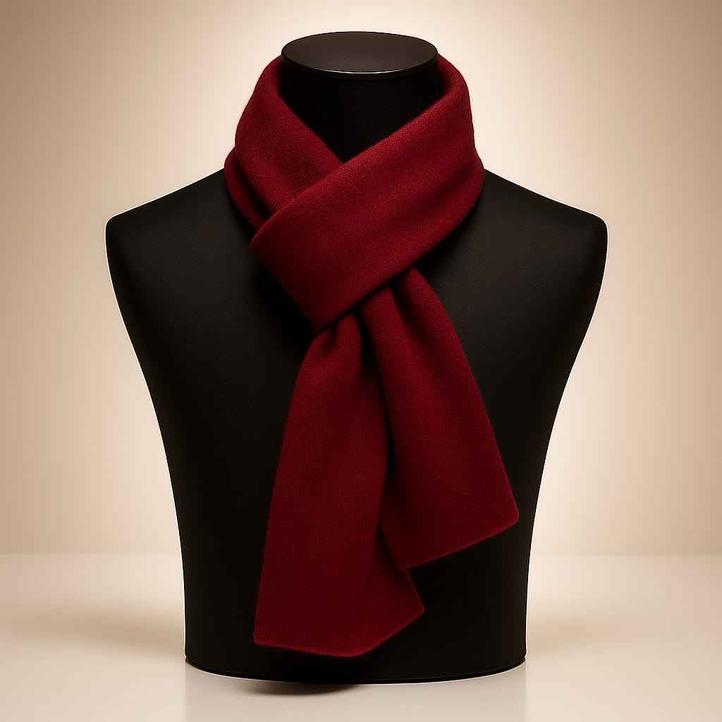 Ribbed Solid Scarf for Neck and Chest Coverage Bordeaux