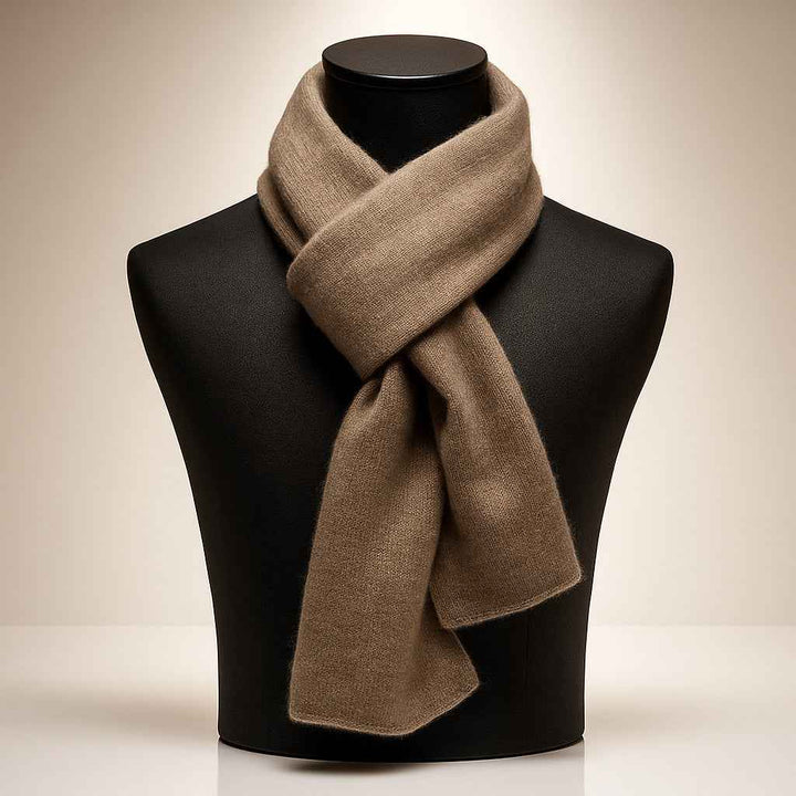 Ribbed Solid Scarf for Neck and Chest Coverage Camel