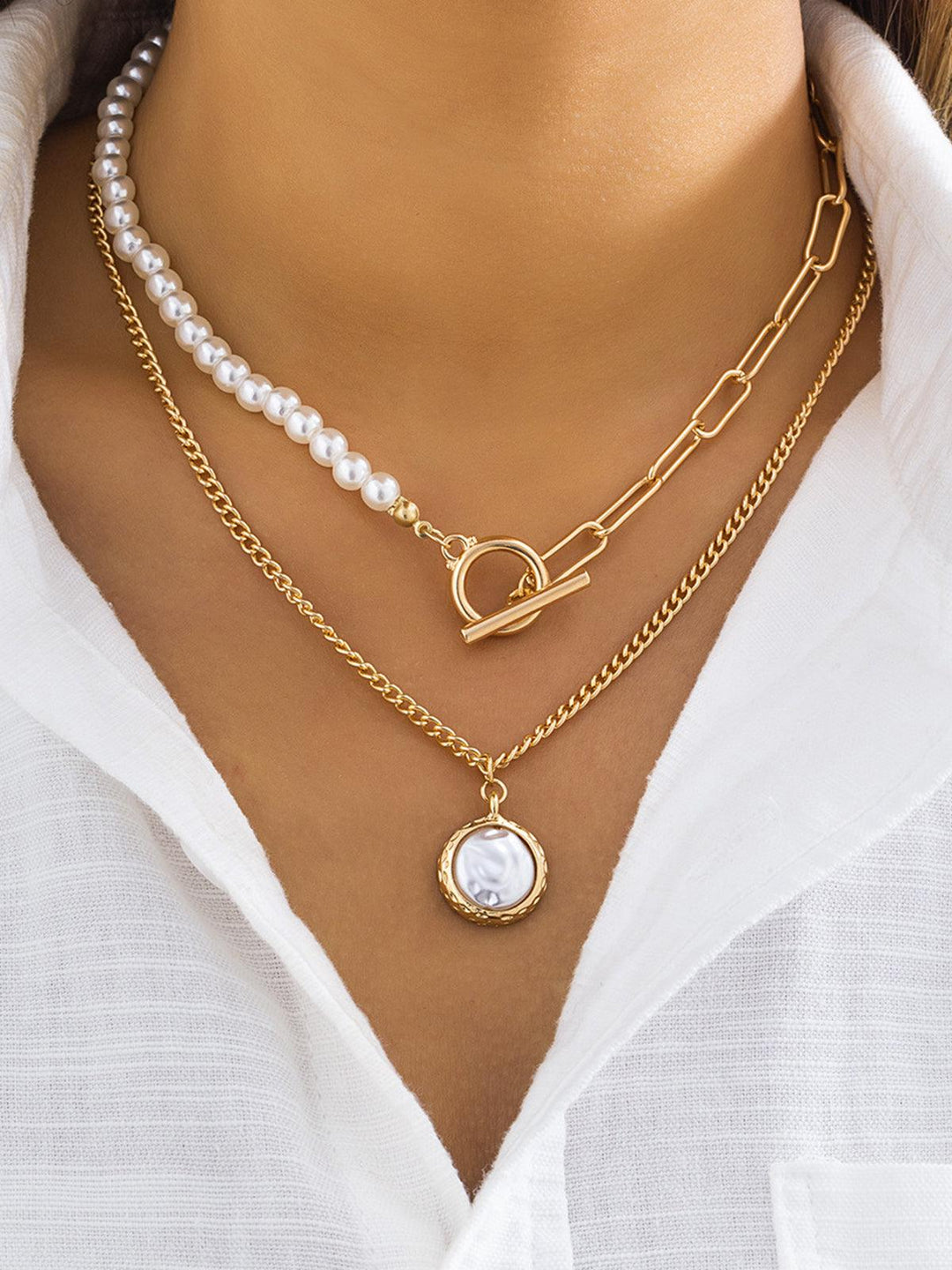 Ricci | Women's Refined Necklace - Timeless Imitation Pearls Default