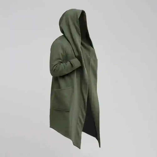 Men's Oversized Hooded Draped Cardigan Coat Green