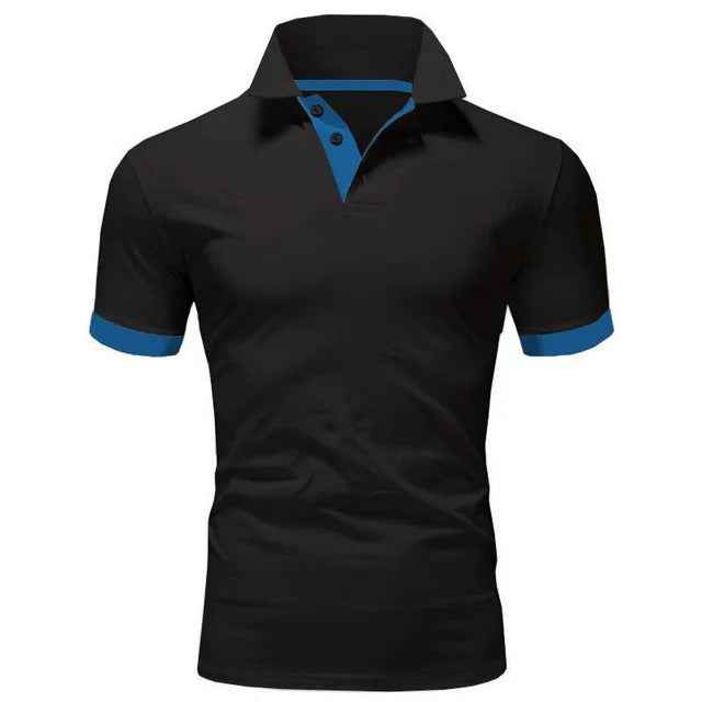 Men's Classic Polo Shirt Black Blue