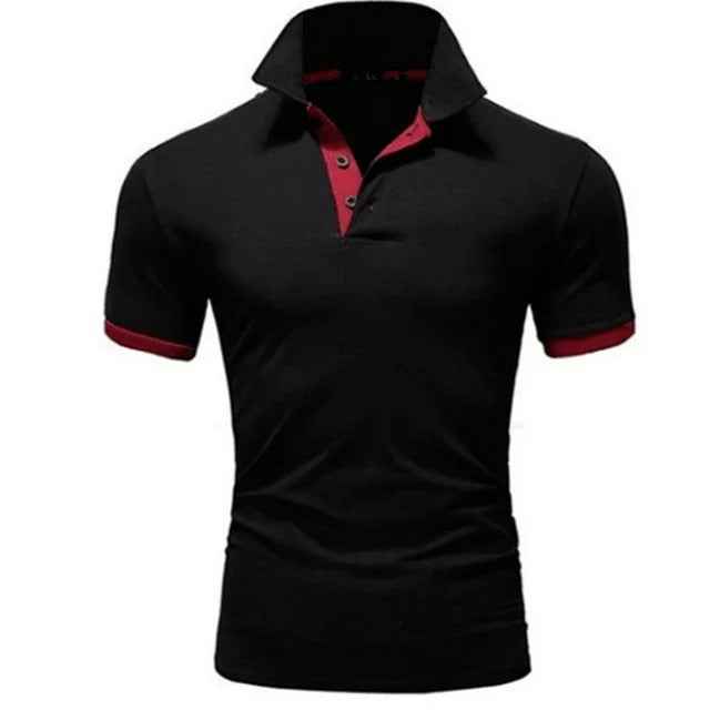 Men's Classic Polo Shirt Black Red