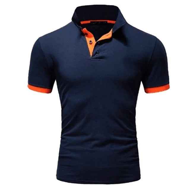 Men's Classic Polo Shirt Navy Orange