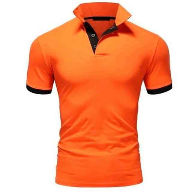 Men's Classic Polo Shirt Orange Black
