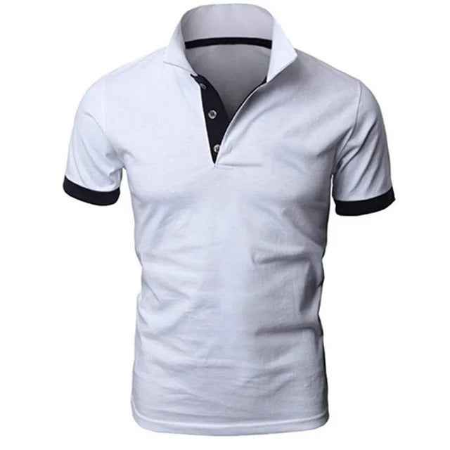 Men's Classic Polo Shirt White Black