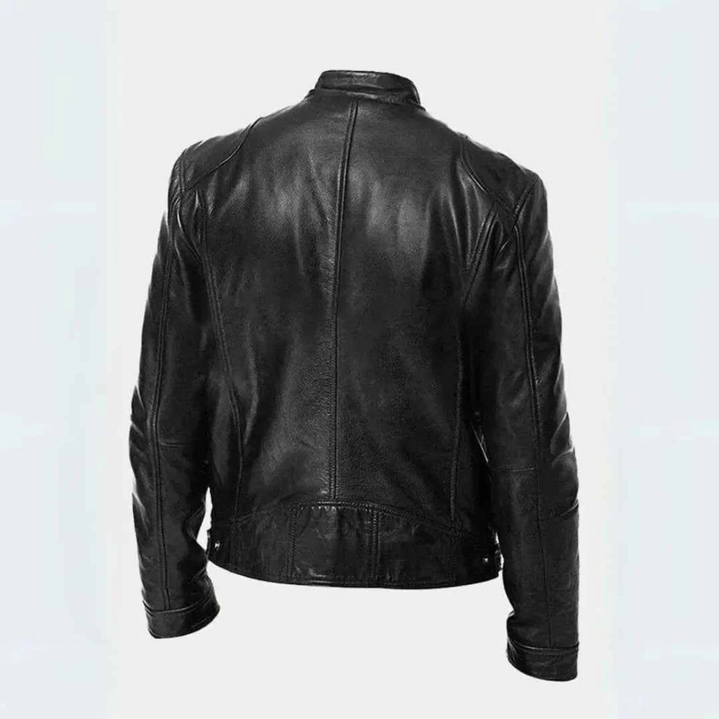 Men's Leather Moto Jacket - Stylish Biker Outerwear